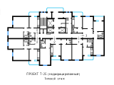 Поэтажная планировка квартир в доме по проекту Т-25