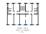 Поэтажная планировка квартир в доме по проекту 1-406-9