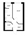 1-комнатная планировка квартиры в доме по адресу Богуславская улица 1-6 (6)