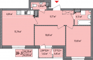 2-комнатная планировка квартиры в доме по адресу Выговского Ивана улица (Гречко маршала улица) 10к