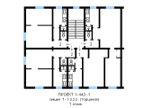Поэтажная планировка квартир в доме по проекту 1-443-1