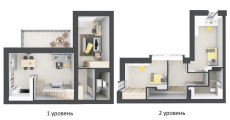 3-комнатная планировка квартиры в доме по адресу Киевская улица дом 2
