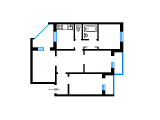 4-кімнатне планування квартири в будинку по проєкту АППС К-134