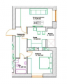 2-комнатная планировка квартиры в доме по адресу Сковороды Григория улица 25