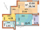 1-кімнатне планування квартири в будинку за адресою Причальна вулиця 11 (2)