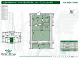 1-комнатная планировка квартиры в доме по адресу Хвылевого Николая улица 3а