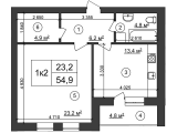 1-комнатная планировка квартиры в доме по адресу Ясногорская улица 16в