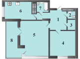 2-комнатная планировка квартиры в доме по адресу Коласа Якуба улица 2в