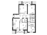 4-кімнатне планування квартири в будинку за адресою Ясногірська вулиця 16г