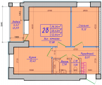 2-комнатная планировка квартиры в доме по адресу Хмельницкого Богдана улица 1а