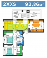 2-комнатная планировка квартиры в доме по адресу Салютная улица 2б (12)