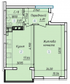 1-комнатная планировка квартиры в доме по адресу Возрождения улица 2