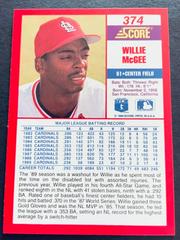 Center Field | Willie McGee Baseball Cards 1990 Score