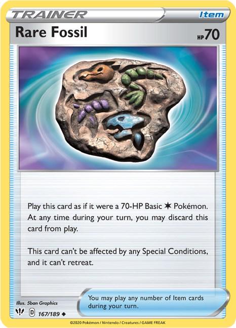 Rare Fossil #167 Pokemon Darkness Ablaze