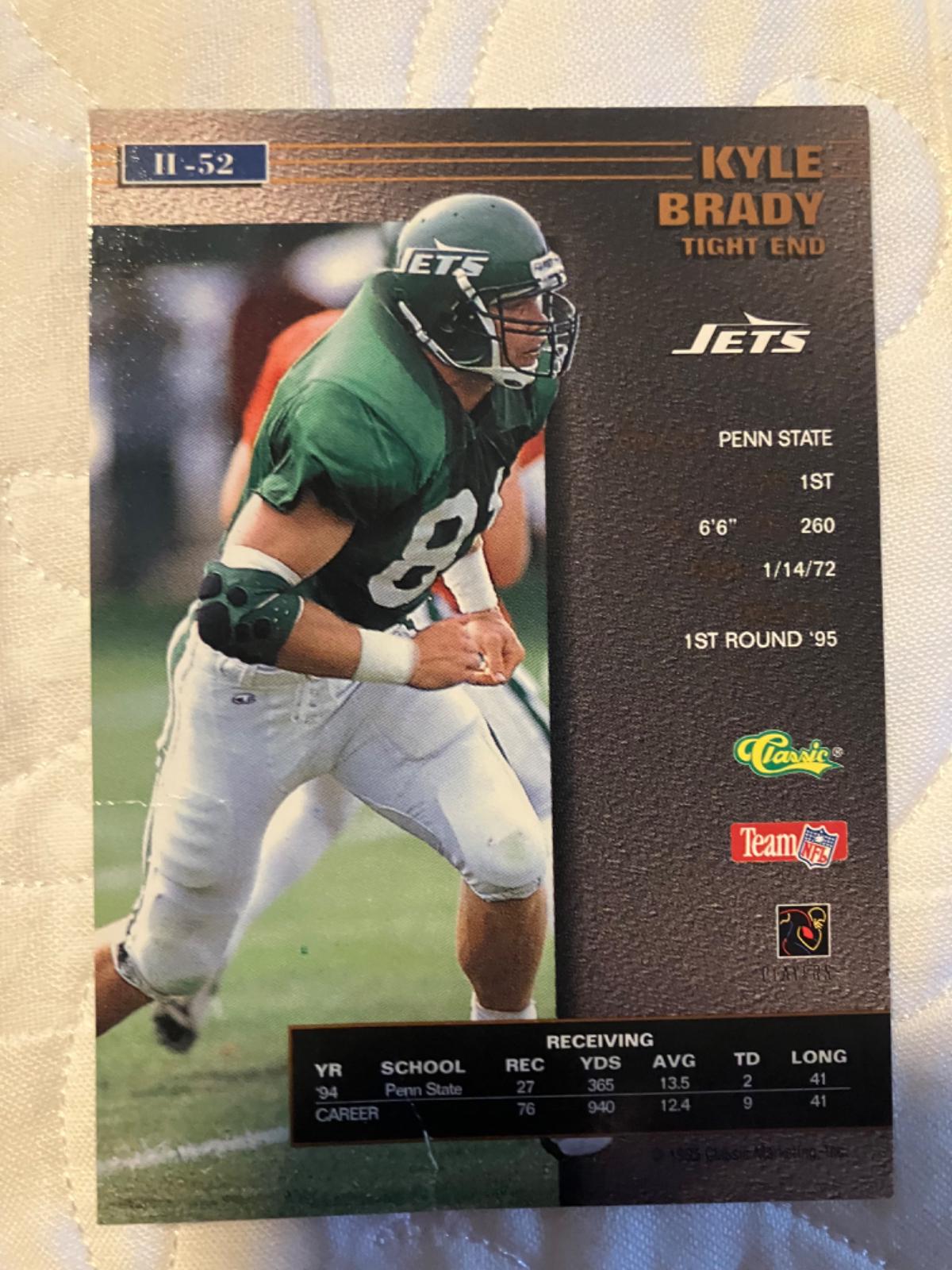 Kyle Brady Football Cards 1995 Pro Line