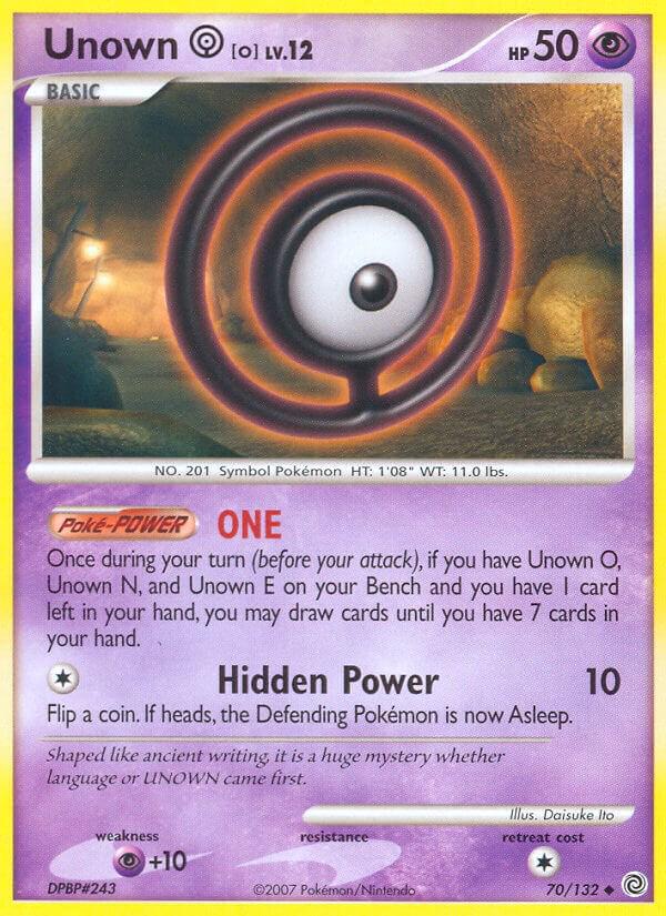 Unown O #70 Pokemon Secret Wonders