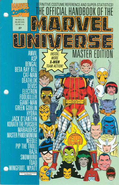Official Handbook of the Marvel Universe #27 (1993) Comic Books Official Handbook of the Marvel Universe