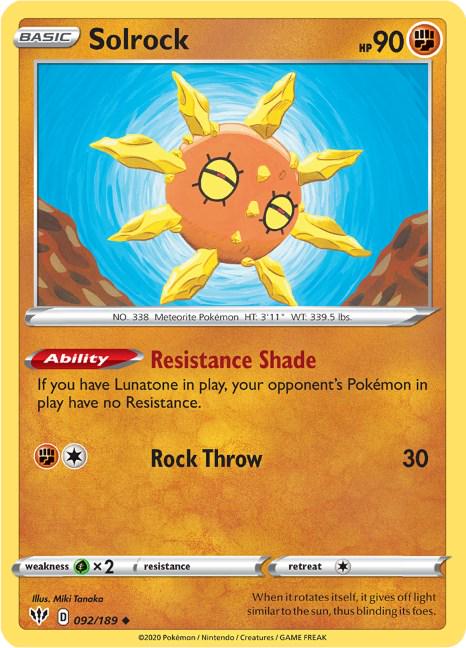 Solrock #92 Pokemon Darkness Ablaze