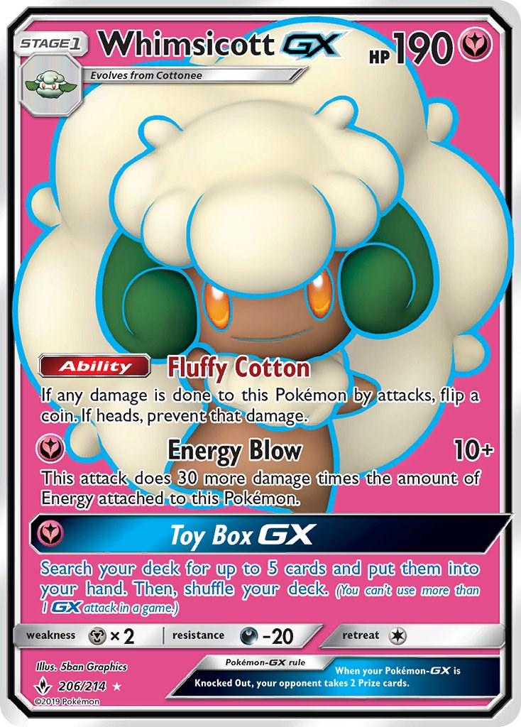 Whimsicott GX #206 Pokemon Unbroken Bonds