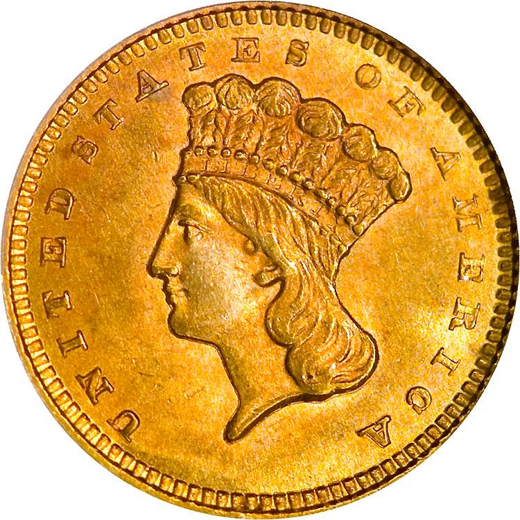 1860 Coins Gold Dollar