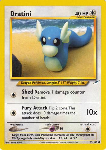 Dratini #63 Pokemon Neo Destiny