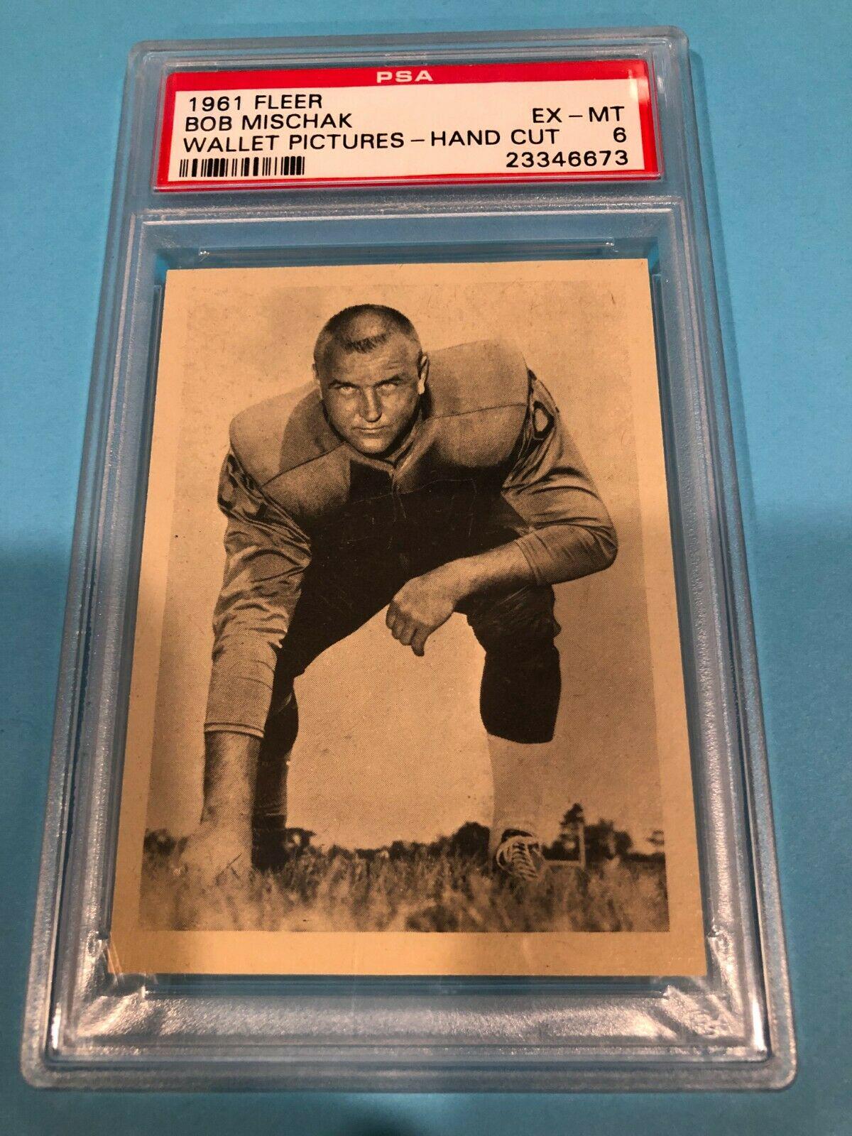 Bob Mischak Football Cards 1961 Fleer Wallet Pictures