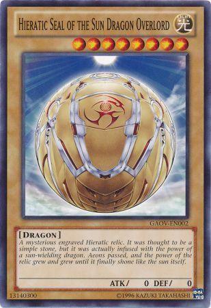 Hieratic Seal of the Sun Dragon Overlord GAOV-EN002 YuGiOh Galactic Overlord
