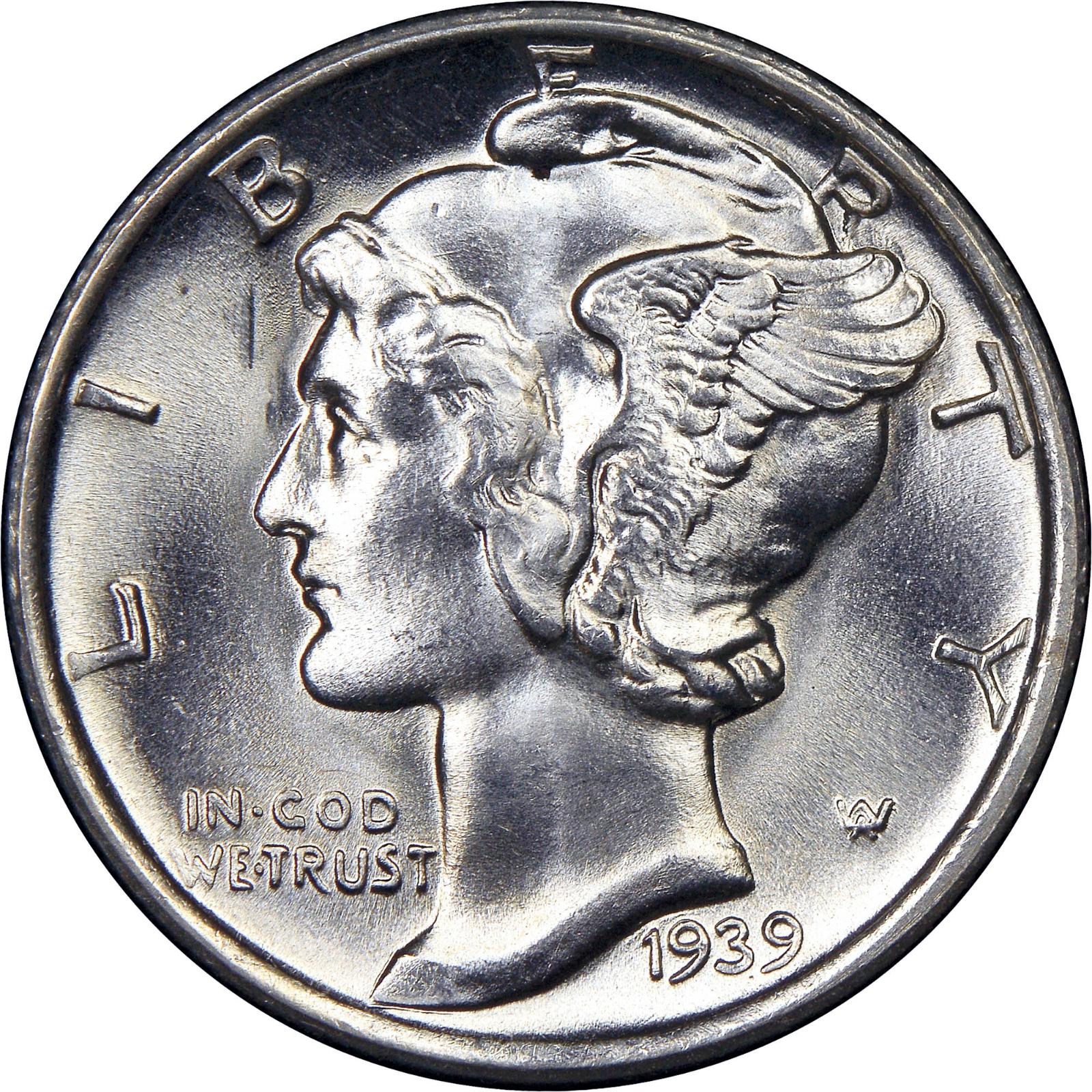 1939 S Coins Mercury Dime