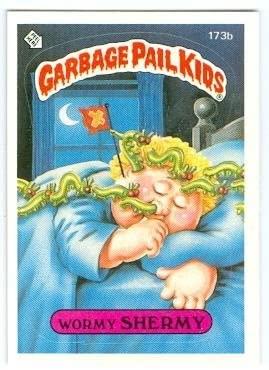 Wormy SHERMY #173b 1986 Garbage Pail Kids