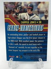 Back Of Card | Chipper Jones Baseball Cards 2000 Bowman Early Indications