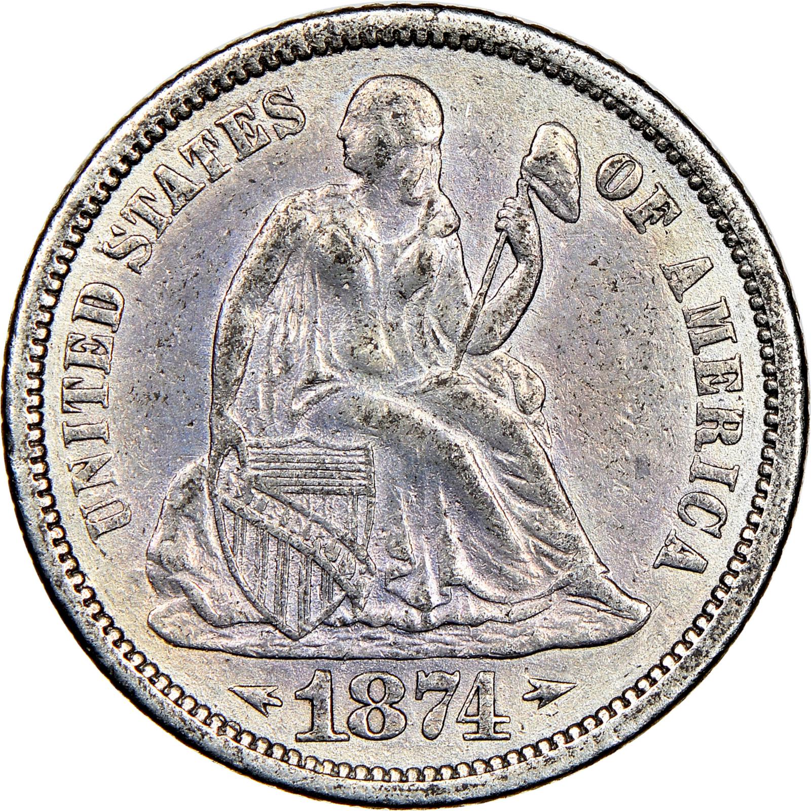 1875 CC Coins Seated Liberty Half Dollar