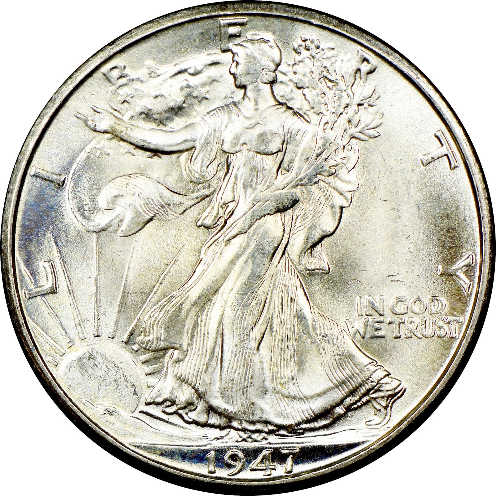 1947 D Coins Walking Liberty Half Dollar