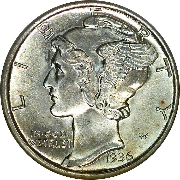 1936 S Coins Mercury Dime