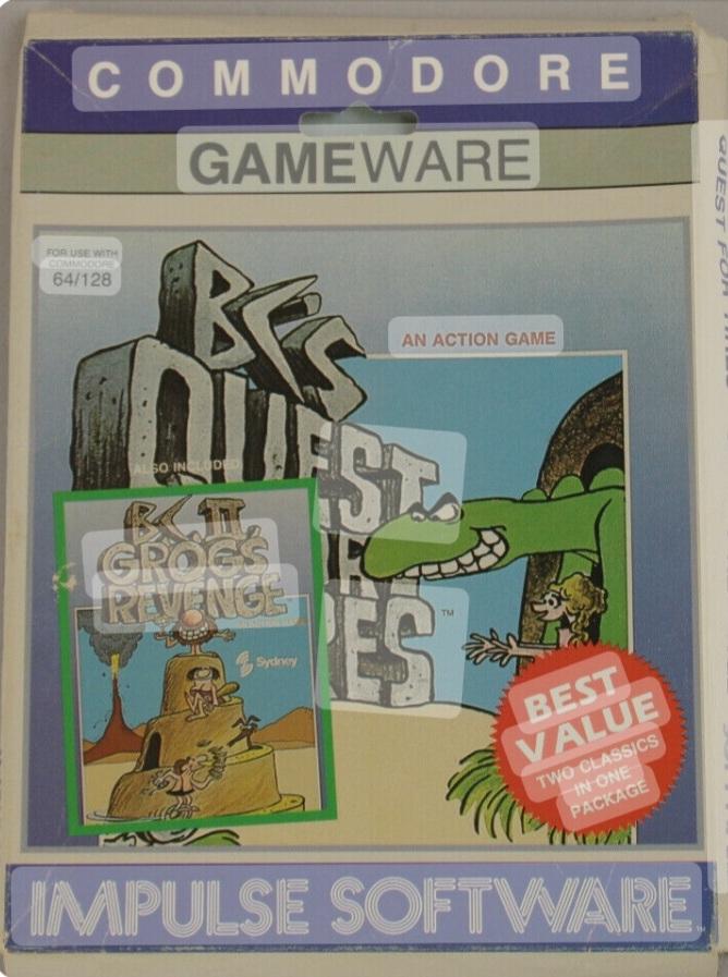 B.C.s Quest for Tires & B.C.s II: Grog's Revenge Commodore 64