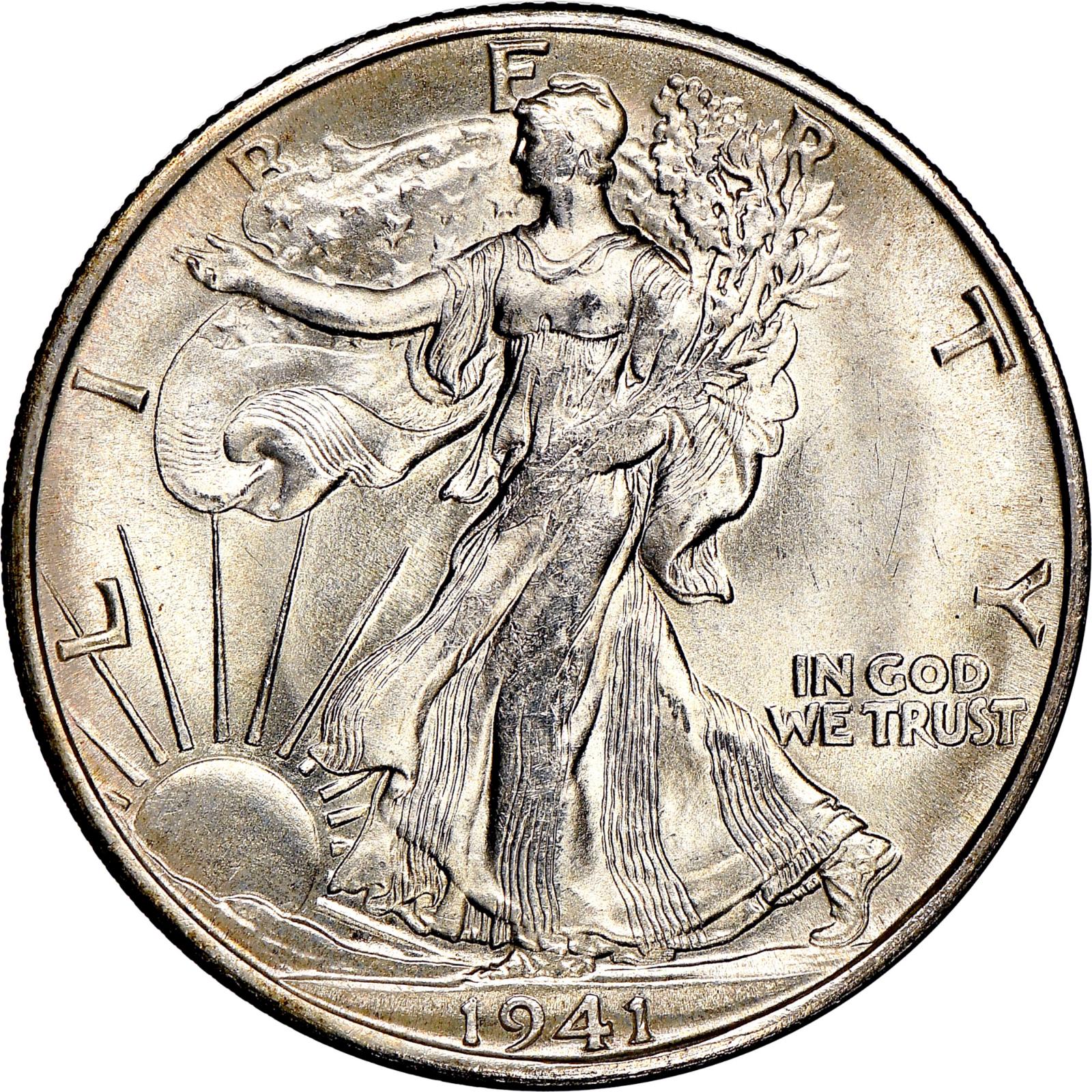 1941 S Coins Walking Liberty Half Dollar