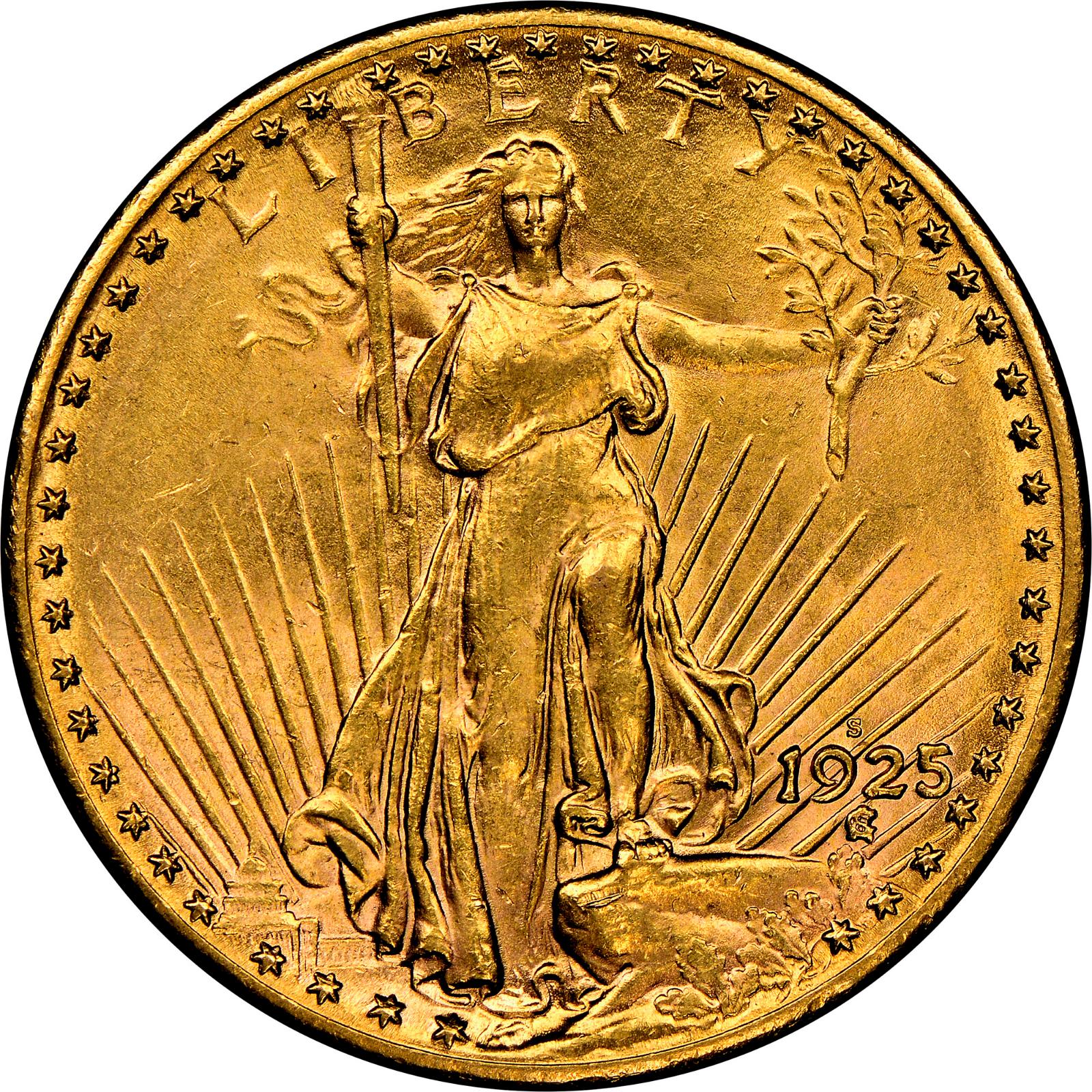 1925 S Coins Saint-Gaudens Gold Double Eagle
