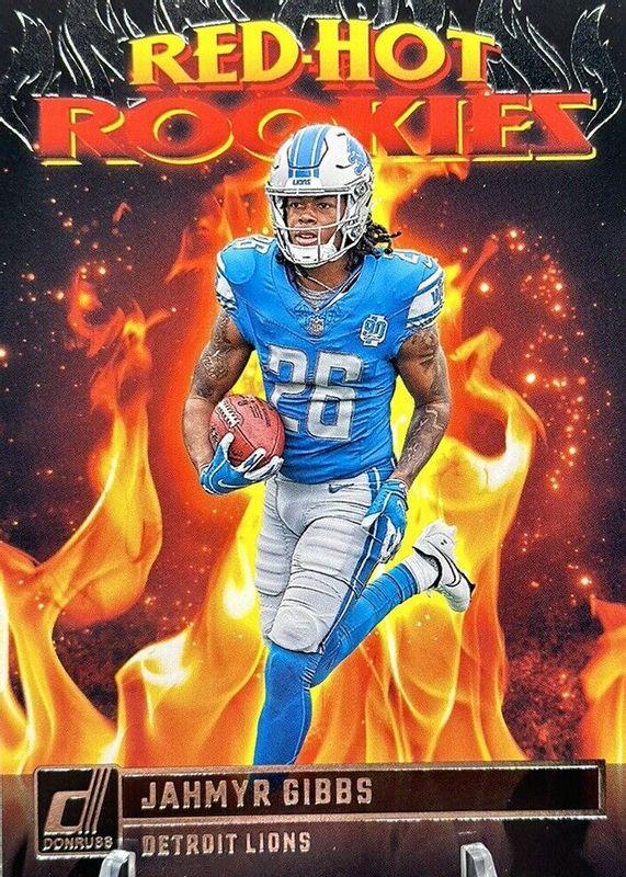 Jahmyr Gibbs #RHR-3 Football Cards 2023 Panini Donruss Red Hot Rookies
