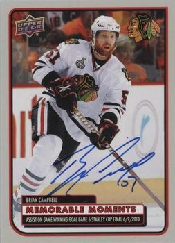 Brian Campbell #MM-31 2025 Upper Deck Chicago Blackhawks Centennial Memorable Moments Hockey
