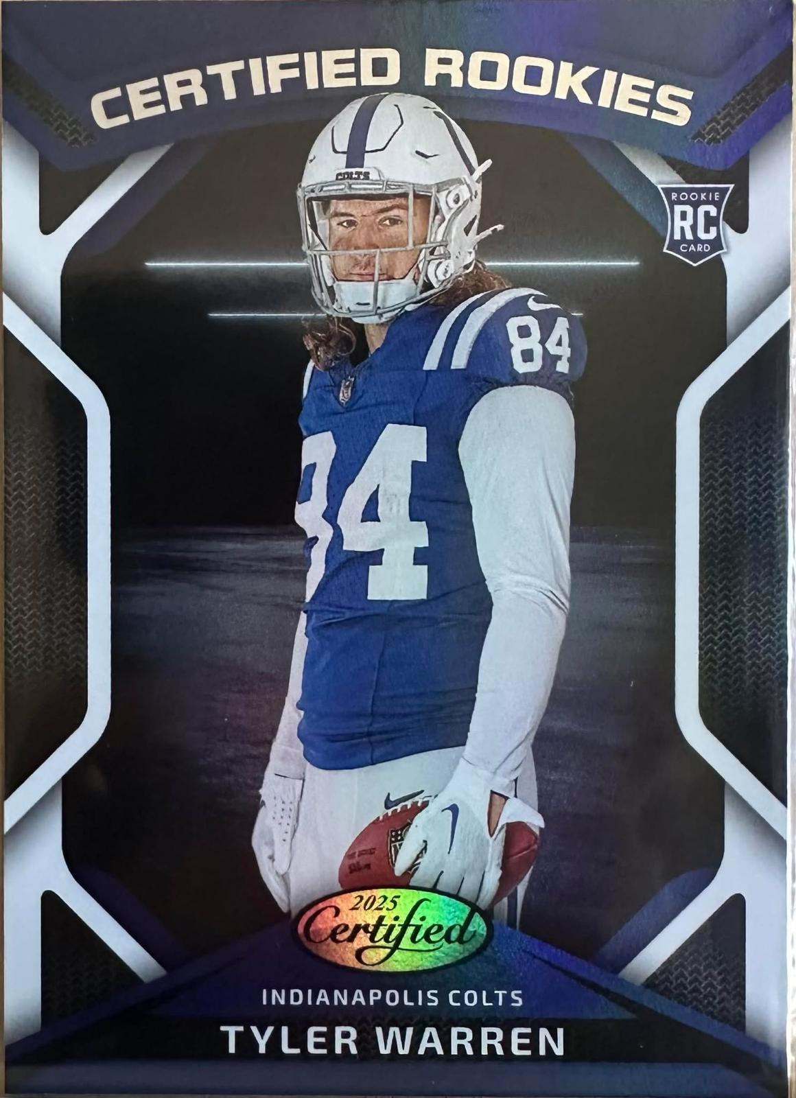 Tyler Warren #CRK-TWN 2025 Panini Certified Rookie Football