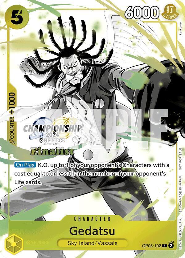 【希少】one piece top player gedatsu 英語版 Gedatsu [Championship 2024 Finalist Monochrome] OP05-102 Prices