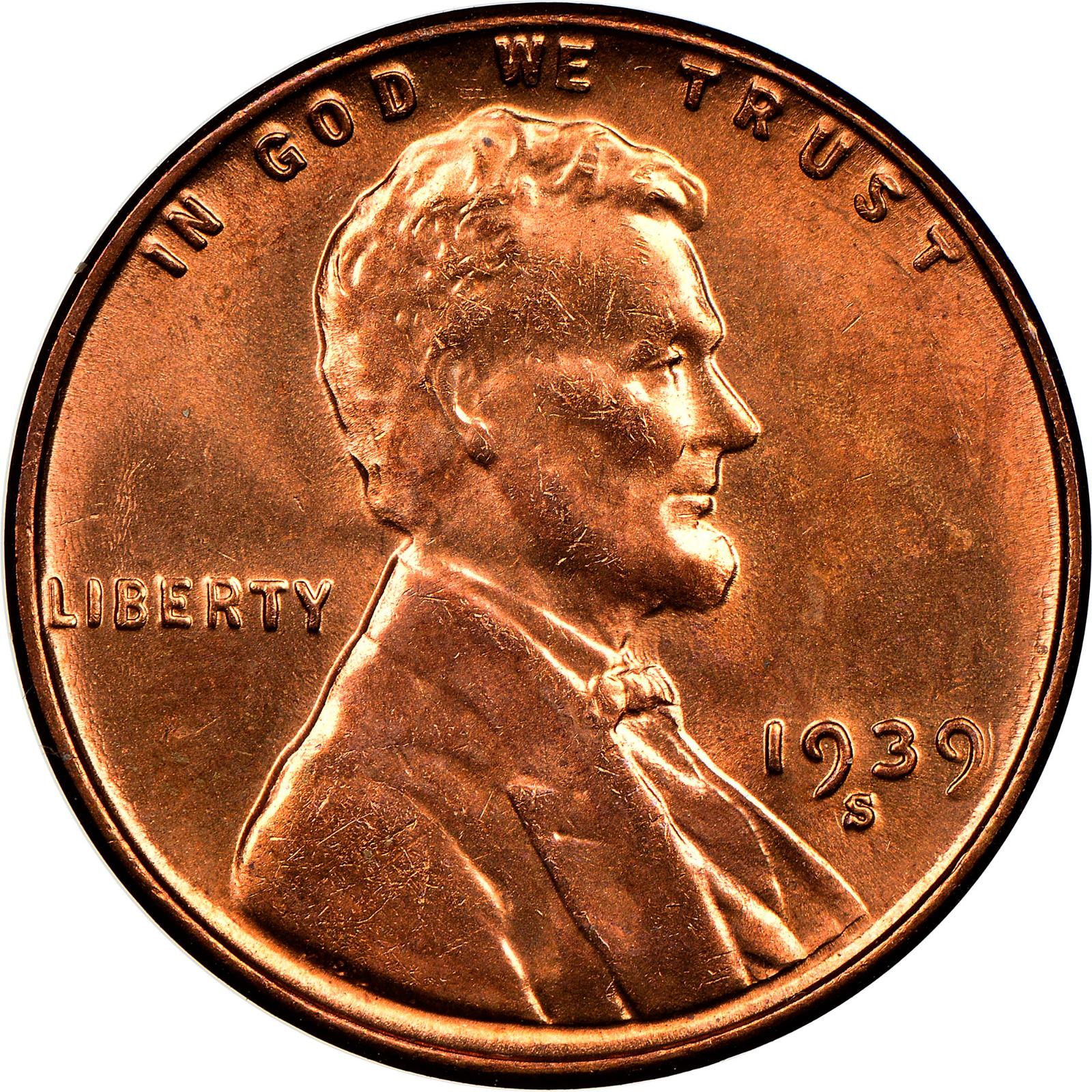 1939 S Coins Lincoln Wheat Penny