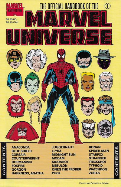 Official Handbook of the Marvel Universe #1 (1990) Comic Books Official Handbook of the Marvel Universe