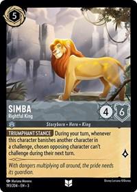 Simba - Rightful King #193 Lorcana Into the Inklands