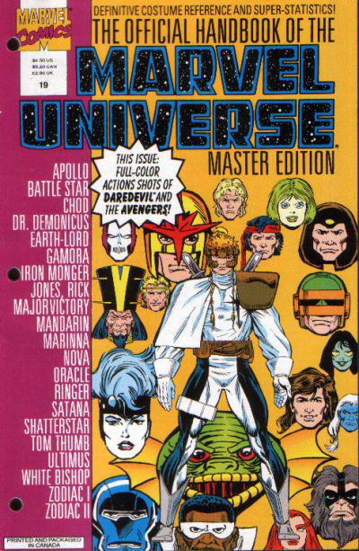 Official Handbook of the Marvel Universe #19 (1992) Comic Books Official Handbook of the Marvel Universe