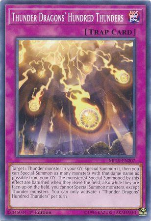 Thunder Dragons' Hundred Thunders MP19-EN207 YuGiOh 2019 Gold Sarcophagus Tin Mega Pack