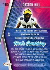 Back Of Card | Daxton Hill Football Cards 2022 Sage Hit