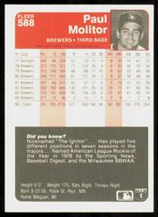 Back | Paul Molitor Baseball Cards 1985 Fleer