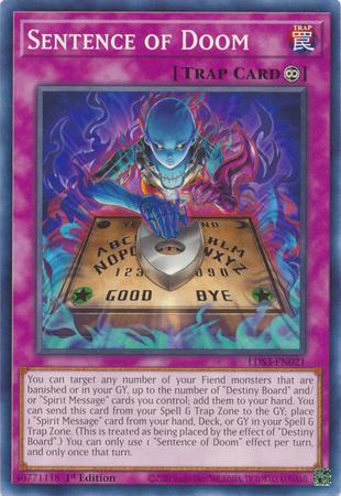 Sentence of Doom LDS3-EN021 YuGiOh Legendary Duelists: Season 3