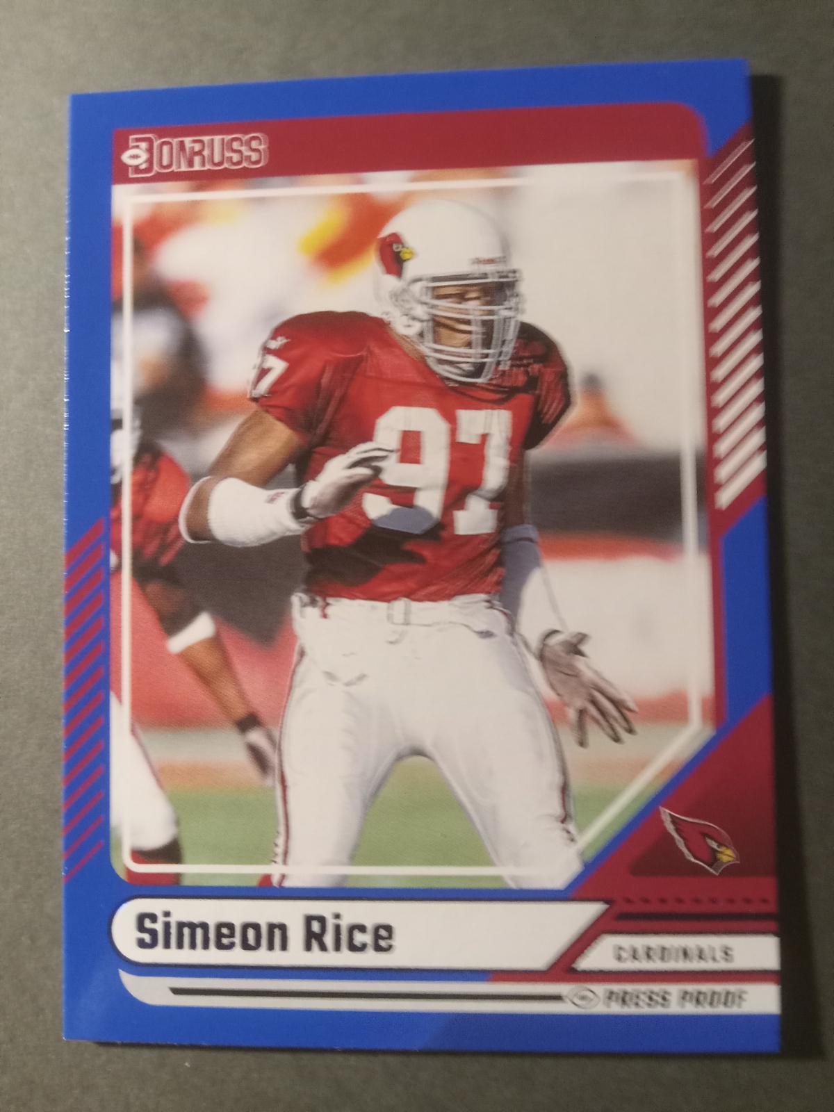 Simeon Rice [Blue Press Proof] #189 Prices | 2024 Panini Donruss ...