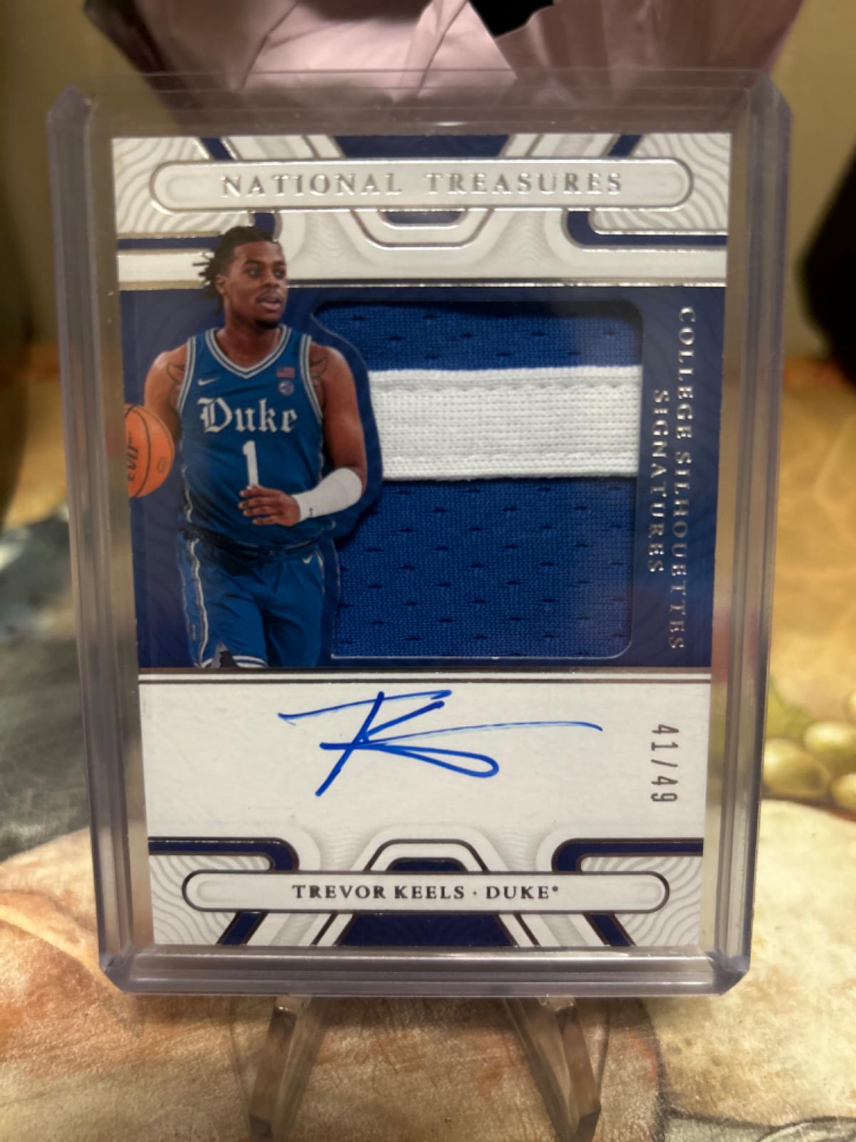 Trevor Keels #CS-TKE Basketball Cards 2022 Panini National Treasures Collegiate Silhouettes Signatures